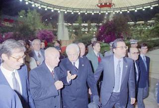 Intervento del Presidente della Repubblica Francesco Cossiga a Genova per l'inaugurazione della mostra "Eurameriflora '91"