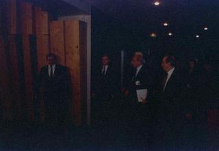 Il Presidente della Repubblica Francesco Cossiga durante la visita in Francia al Consiglio d'Europa in occasione della XLIII sessione dell'Assemblea parlamentare (23 - 24 aprile 1991)