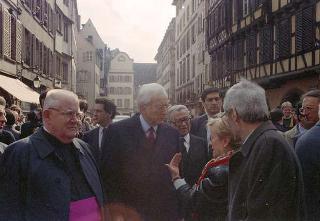 Il Presidente della Repubblica Francesco Cossiga durante la visita in Francia al Consiglio d'Europa in occasione della XLIII sessione dell'Assemblea parlamentare (23 - 24 aprile 1991)