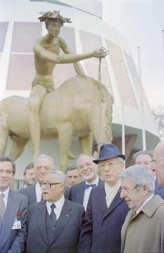 Il Presidente della Repubblica Francesco Cossiga durante la visita in Francia al Consiglio d'Europa in occasione della XLIII sessione dell'Assemblea parlamentare (23 - 24 aprile 1991)