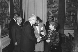 Il Presidente della Repubblica Francesco Cossiga riceve in udienza la Signora Sadako Ogata, Alto Commissario delle Nazioni Unite per i rifugiati