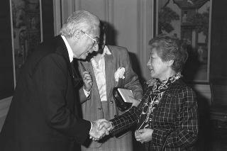 Il Presidente della Repubblica Francesco Cossiga riceve in udienza la Signora Sadako Ogata, Alto Commissario delle Nazioni Unite per i rifugiati
