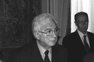 Il Presidente della Repubblica Francesco Cossiga riceve in udienza Giuseppe Avolio, presidente della Confederazione italiana coltivatori, con il Comitato esecutivo della Federazione internazionale dei produttori agricoli