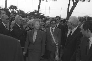 Intervento, in forma privata, del Presidente della Repubblica Francesco Cossiga  all'inaugurazione della Mostra "Omaggio a Manzù". Museo Manzù, Ardea (Roma)