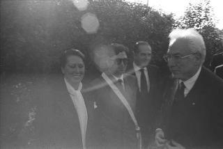 Intervento, in forma privata, del Presidente della Repubblica Francesco Cossiga  all'inaugurazione della Mostra "Omaggio a Manzù". Museo Manzù, Ardea (Roma)