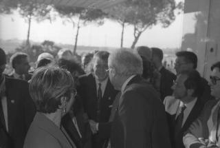 Intervento, in forma privata, del Presidente della Repubblica Francesco Cossiga  all'inaugurazione della Mostra "Omaggio a Manzù". Museo Manzù, Ardea (Roma)