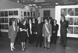 Intervento, in forma privata, del Presidente della Repubblica Francesco Cossiga  all'inaugurazione della Mostra "Omaggio a Manzù". Museo Manzù, Ardea (Roma)