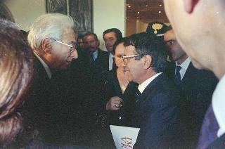 Intervento, in forma privata, del Presidente della Repubblica Francesco Cossiga  all'inaugurazione della Mostra "Omaggio a Manzù". Museo Manzù, Ardea (Roma)