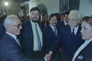 Intervento, in forma privata, del Presidente della Repubblica Francesco Cossiga  all'inaugurazione della Mostra "Omaggio a Manzù". Museo Manzù, Ardea (Roma)