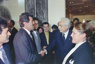 Intervento, in forma privata, del Presidente della Repubblica Francesco Cossiga  all'inaugurazione della Mostra "Omaggio a Manzù". Museo Manzù, Ardea (Roma)
