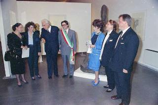 Intervento, in forma privata, del Presidente della Repubblica Francesco Cossiga  all'inaugurazione della Mostra "Omaggio a Manzù". Museo Manzù, Ardea (Roma)
