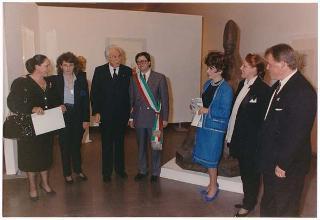Intervento, in forma privata, del Presidente della Repubblica Francesco Cossiga  all'inaugurazione della Mostra "Omaggio a Manzù". Museo Manzù, Ardea (Roma)
