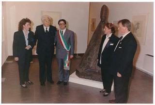 Intervento, in forma privata, del Presidente della Repubblica Francesco Cossiga  all'inaugurazione della Mostra "Omaggio a Manzù". Museo Manzù, Ardea (Roma)