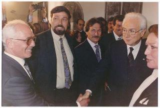 Intervento, in forma privata, del Presidente della Repubblica Francesco Cossiga  all'inaugurazione della Mostra "Omaggio a Manzù". Museo Manzù, Ardea (Roma)