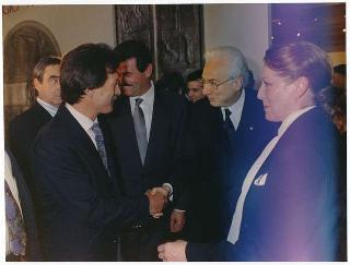 Intervento, in forma privata, del Presidente della Repubblica Francesco Cossiga  all'inaugurazione della Mostra "Omaggio a Manzù". Museo Manzù, Ardea (Roma)