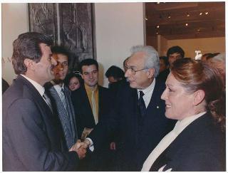 Intervento, in forma privata, del Presidente della Repubblica Francesco Cossiga  all'inaugurazione della Mostra "Omaggio a Manzù". Museo Manzù, Ardea (Roma)