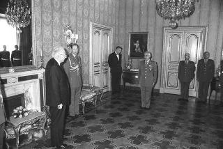 Incontro con una delegazione di allievi della Scuola sottufficiali dell'esercito di Viterbo, in servizio di Guardia d'Onore al Palazzo del Quirinale