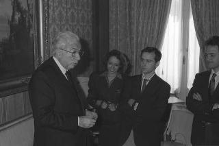 Il Presidente della Repubblica Francesco Cossiga riceve in udienza Franco Cangini