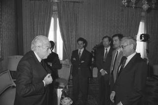 Il Presidente della Repubblica Francesco Cossiga riceve in udienza Franco Cangini