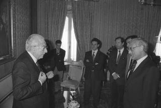 Il Presidente della Repubblica Francesco Cossiga riceve in udienza Franco Cangini