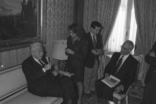 Il Presidente della Repubblica Francesco Cossiga riceve in udienza Franco Cangini