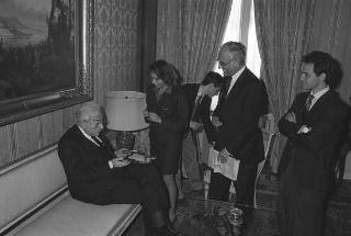 Il Presidente della Repubblica Francesco Cossiga riceve in udienza Franco Cangini