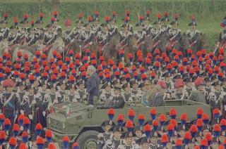 Intervento del Presidente della Repubblica Francesco Cossiga alla celebrazione del 177° anniversario di fondazione dell'Arma dei Carabinieri. Roma,  Piazza di Siena