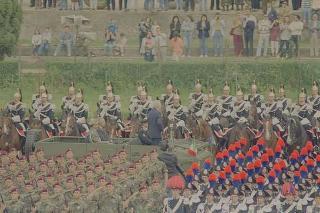 Intervento del Presidente della Repubblica Francesco Cossiga alla celebrazione del 177° anniversario di fondazione dell'Arma dei Carabinieri. Roma,  Piazza di Siena