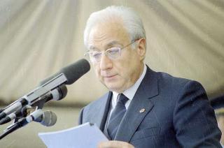 Intervento del Presidente della Repubblica Francesco Cossiga alla celebrazione del 177° anniversario di fondazione dell'Arma dei Carabinieri. Roma,  Piazza di Siena