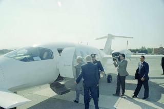 Aereoporto di Ciampino: intervento in forma privata alla presentazione del velivolo da trasporto regionale "Piaggio Avanti P 180"