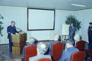 Aereoporto di Ciampino: intervento in forma privata alla presentazione del velivolo da trasporto regionale "Piaggio Avanti P 180"