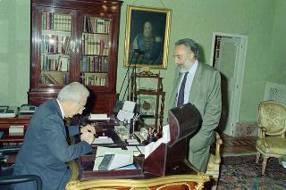Il Presidente della Repubblica Francesco Cossiga incontra Domenico Sica, nuovo prefetto di Bologna