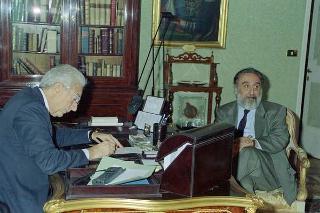 Il Presidente della Repubblica Francesco Cossiga incontra Domenico Sica, nuovo prefetto di Bologna
