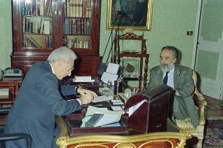 Il Presidente della Repubblica Francesco Cossiga incontra Domenico Sica, nuovo prefetto di Bologna