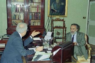 Il Presidente della Repubblica Francesco Cossiga incontra Domenico Sica, nuovo prefetto di Bologna