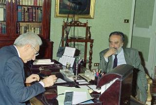 Il Presidente della Repubblica Francesco Cossiga incontra Domenico Sica, nuovo prefetto di Bologna