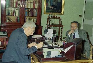 Il Presidente della Repubblica Francesco Cossiga incontra Domenico Sica, nuovo prefetto di Bologna