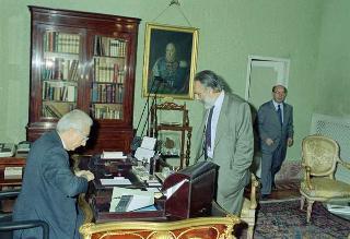 Il Presidente della Repubblica Francesco Cossiga incontra Domenico Sica, nuovo prefetto di Bologna