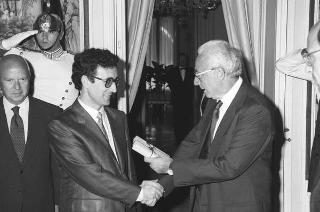 Incontro del Presidente della Repubblica Francesco Cossiga con Illy Bufi, primo ministro di Albania