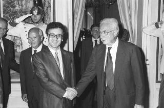 Incontro del Presidente della Repubblica Francesco Cossiga con Illy Bufi, primo ministro di Albania