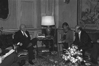 Il Presidente della Repubblica Francesco Cossiga incontra  Manfred Woerner, Segretario Generale della NATO
