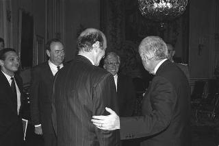 Il Presidente della Repubblica Francesco Cossiga incontra  Manfred Woerner, Segretario Generale della NATO