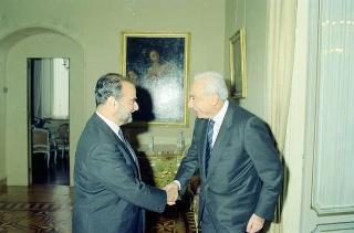Il Presidente della Repubblica Francesco Cossiga incontra Franco Tempesta, nuovo ambasciatore d'Italia a Vilnius