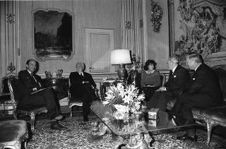 Herbert Schambeck, vice presidente del Senato della Repubblica d'Austria, accompagnato da Emil Staffelmayr, ambasciatore della Repubblica d'Austria a Roma, e da Walter Hagg