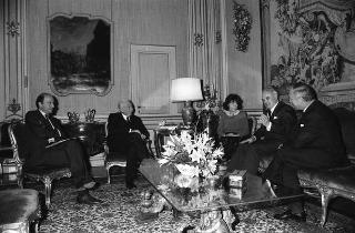 Herbert Schambeck, vice presidente del Senato della Repubblica d'Austria, accompagnato da Emil Staffelmayr, ambasciatore della Repubblica d'Austria a Roma, e da Walter Hagg