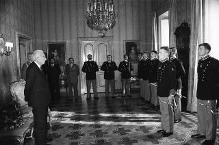 Incontro con una delegazione di allievi dell'Accademia militare di Modena, in servizio di Guardia d'Onore al Palazzo del Quirinale