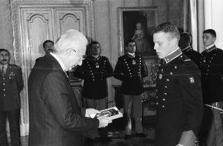 Incontro con una delegazione di allievi dell'Accademia militare di Modena, in servizio di Guardia d'Onore al Palazzo del Quirinale