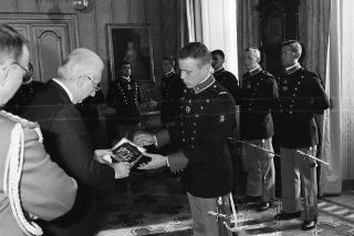 Incontro con una delegazione di allievi dell'Accademia militare di Modena, in servizio di Guardia d'Onore al Palazzo del Quirinale