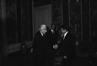 Incontro del Presidente della Repubblica Francesco Cossiga con Heins Fischer, presidente della Camera della Repubblica d'Austria, accompagnato da Emil Staffelmayr, ambasciatore della Repubblica d'Austria a Roma, e da Walter Hagg
