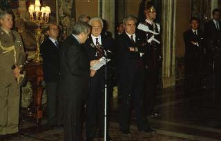 Incontro del Presidente della Repubblica Francesco Cossiga con i partecipanti al 3° Congresso mondiale "Ciao Italia"